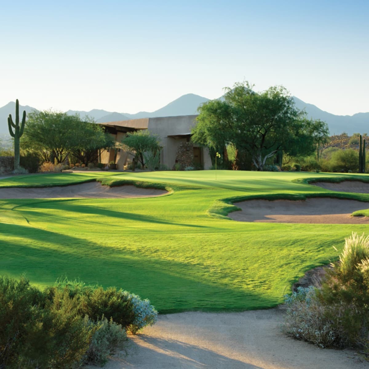 Open Sonoran Desert fairway on the Saguaro course at We-Ko-Pa near Fort McDowell, Arizona.