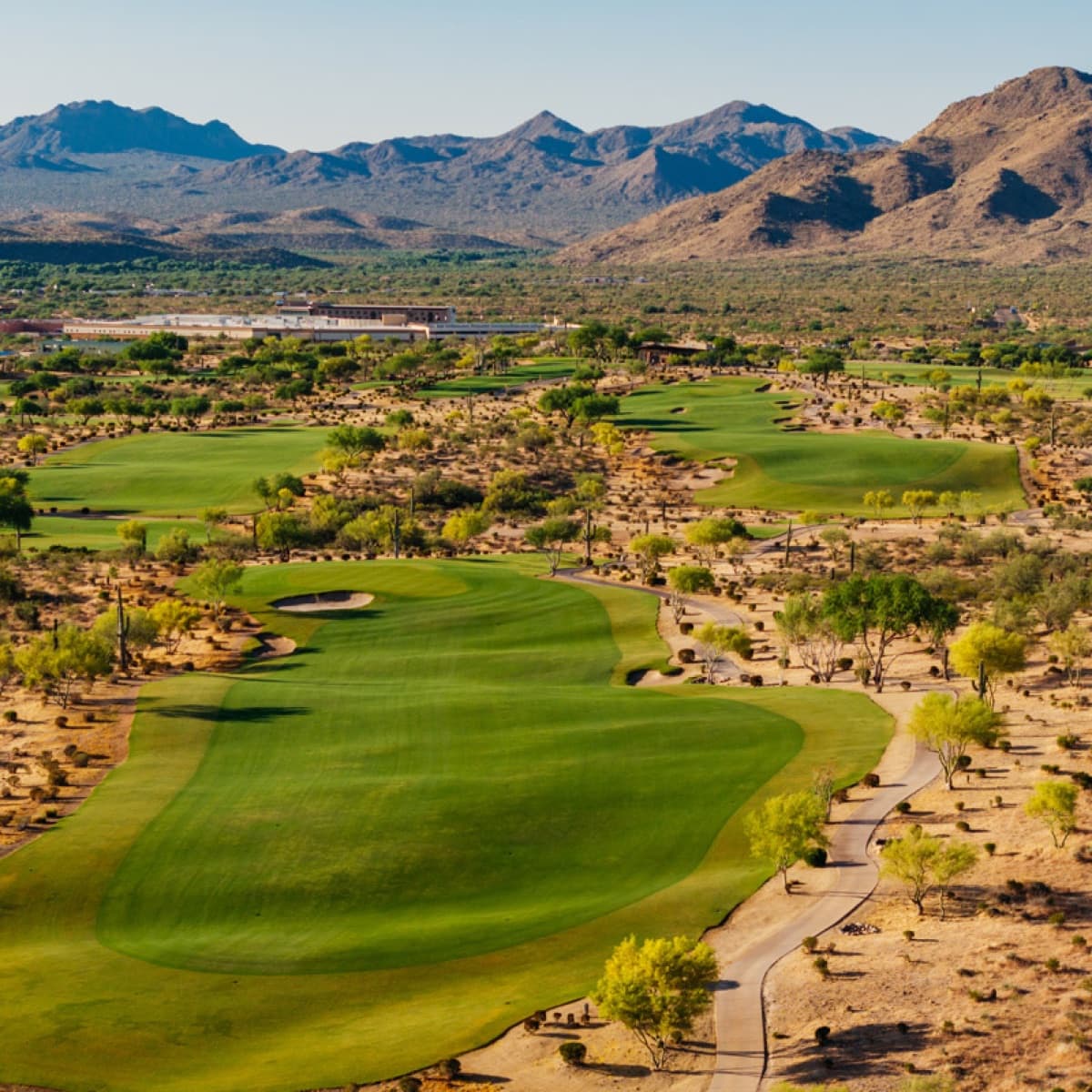 Sonoran Desert fairway at We-Ko-Pa Golf Club near Scottsdale, Arizona