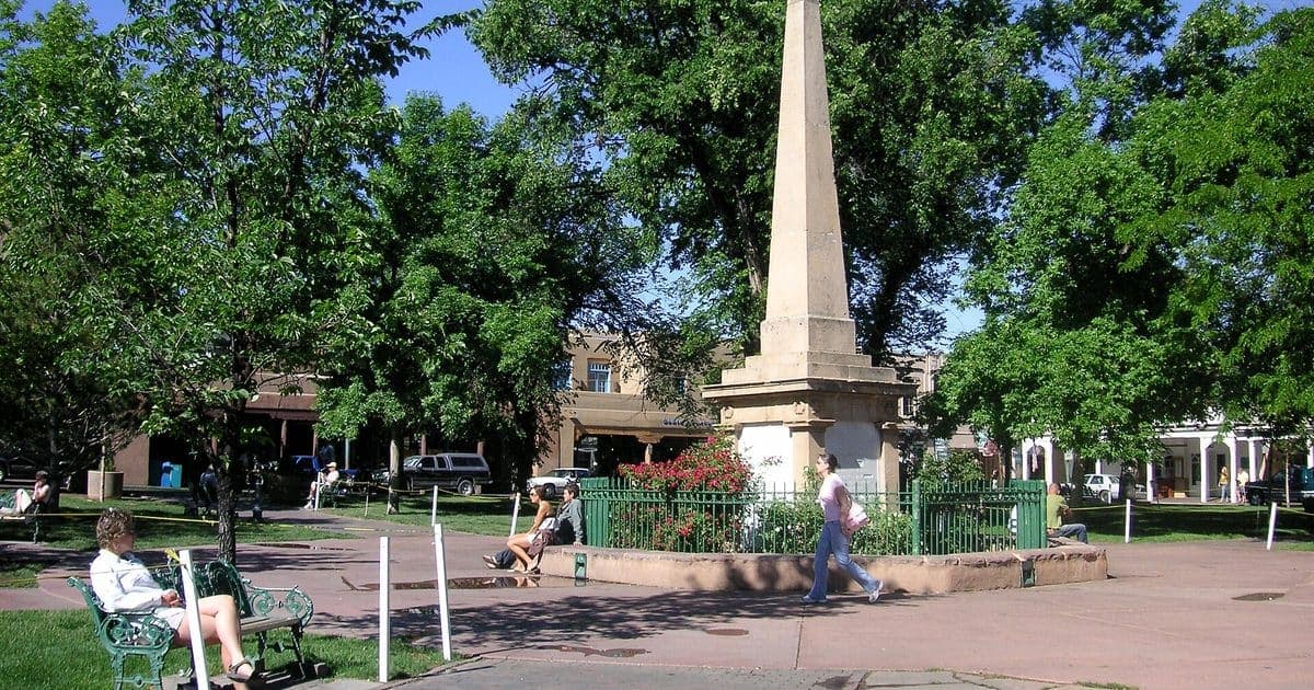 Santa Fe Plaza in Santa Fe, New Mexico