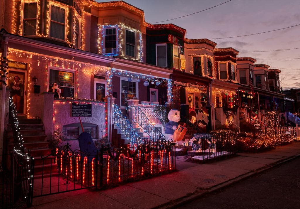 Miracle on 34th Street holiday lights in Baltimore, MD